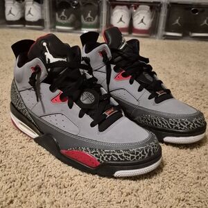 Stylish Gray and Red Sneakers